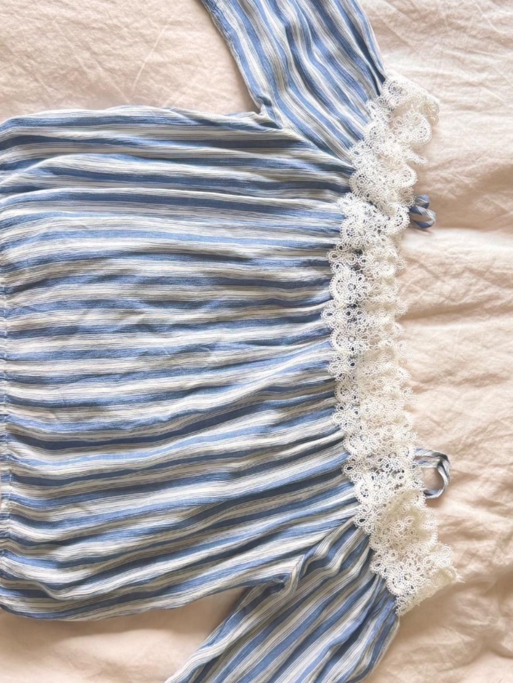 Women's Blue and White Blouse